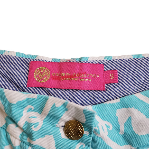 MACBETH | COLLECTIONS SEAHORSE NOVELTY PRINT 100% COTTON SHORT SHORTS SMALL - Picture 7 of 13